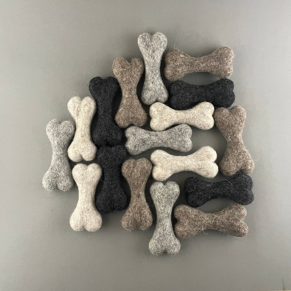 Handmade wool bone - small