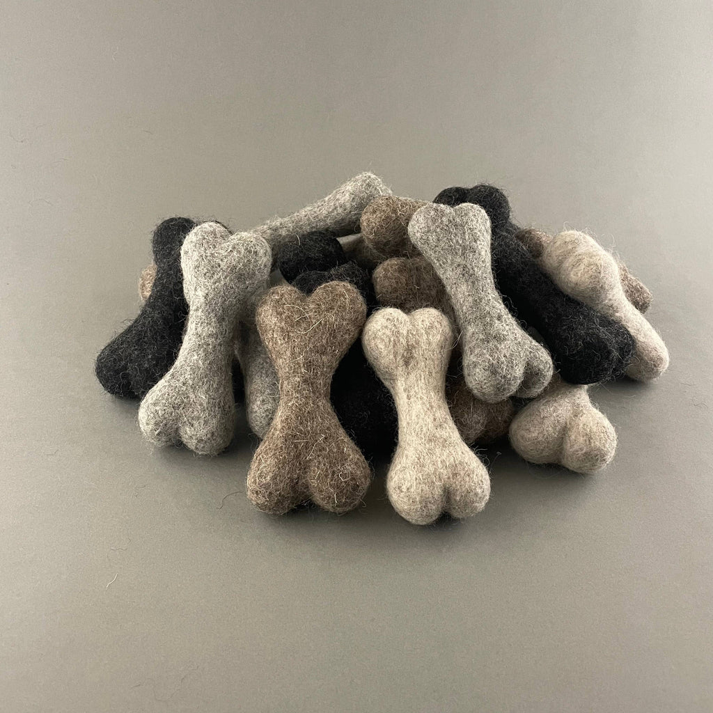 Handmade wool bone - small