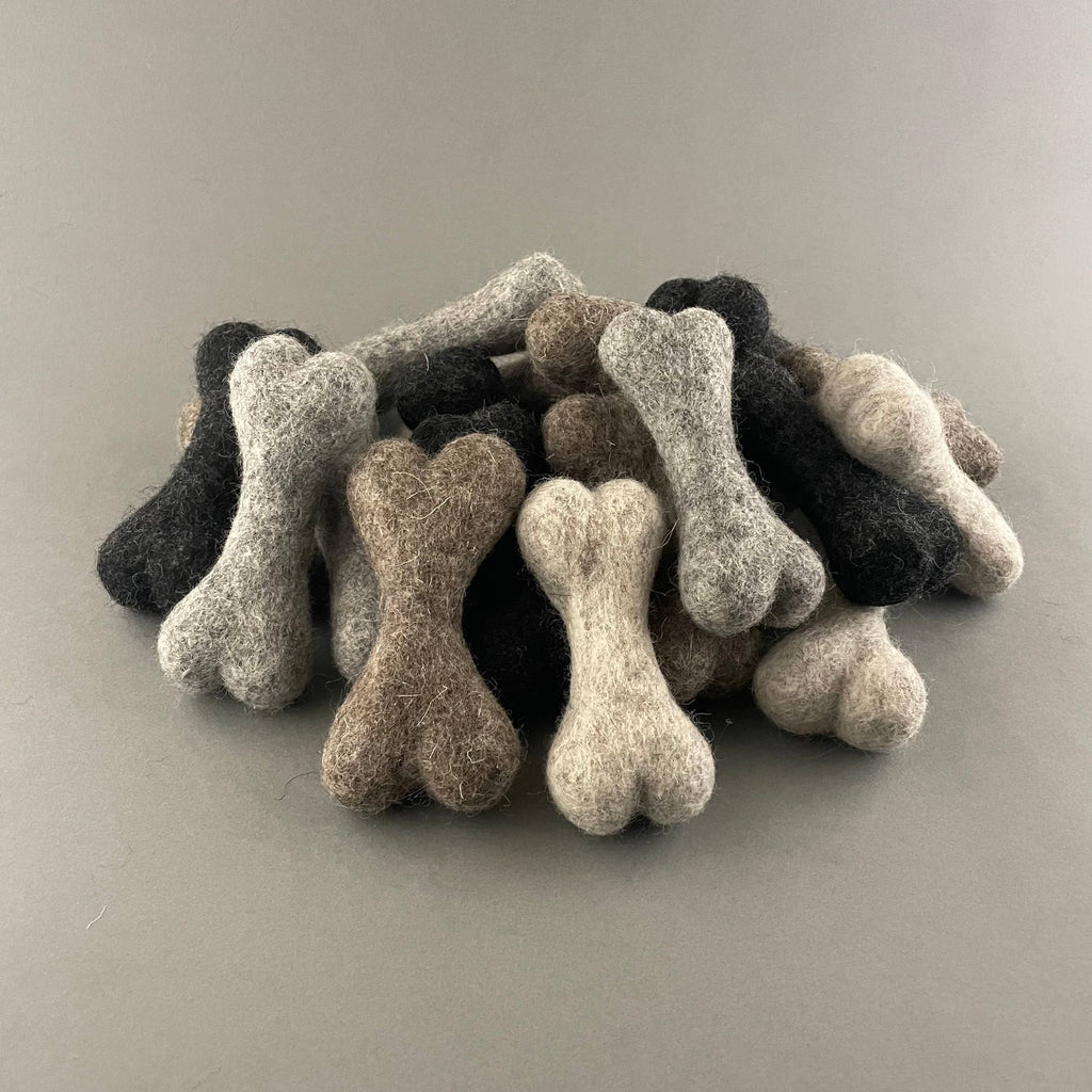 Handmade wool bone - small