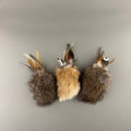Jouet pour chat fait main en fourrure de lapin et plumes, coussin à câliner pour chat